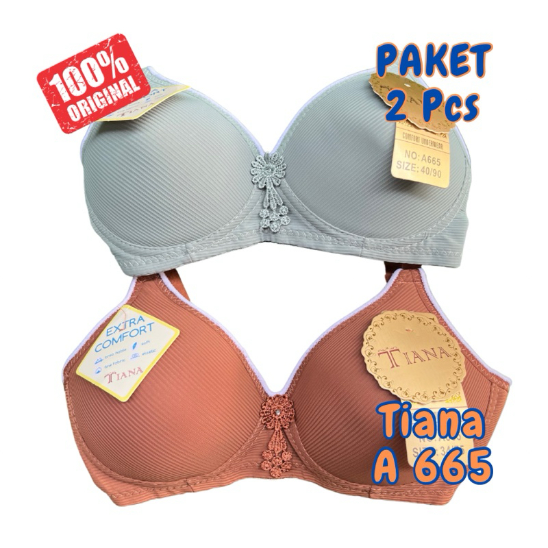 2Pcs BH TIANA LIST CUP A /BRA TIANA CUP KECIL SALUR LIS/BH REMAJA SALUR KAIT 2