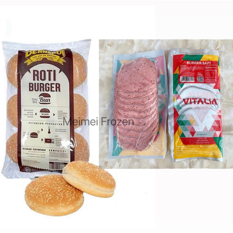 

PAKET BURGER MURAH !!! Bernardi Roti Wijen + Vitalia Burger Sapi 250gr