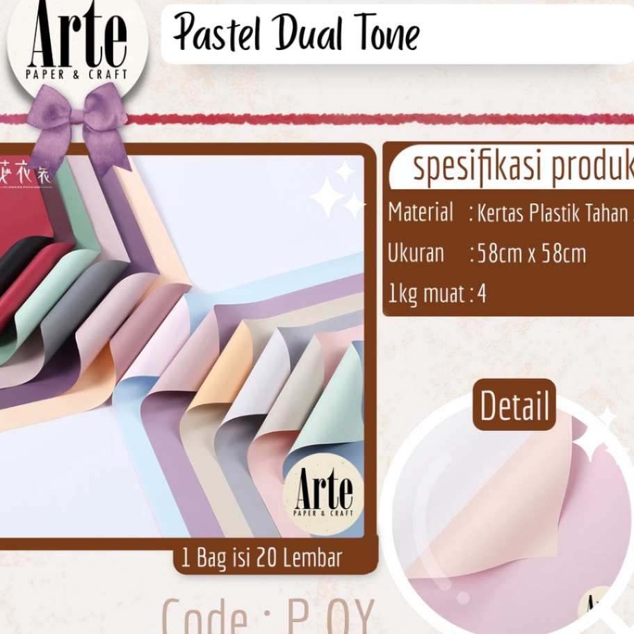 

Istimewa 2 Lembar Buket Wrap Pastel Dual Tone Cellophane Dekorasi Decor Kes Buket Korea Bunga Flower Wrapping Paper Kado Arte Jaka POY