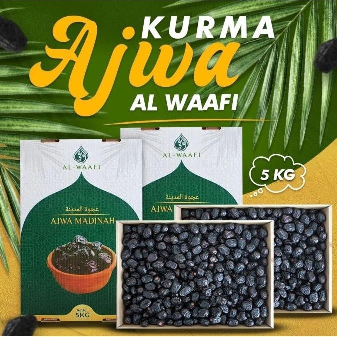 

Kurma Ajwa Madinah Al Waafi Organic MIX 5k Fresh Kurma Kualitas MIX Premium Kurma Madina Lebih Empuk