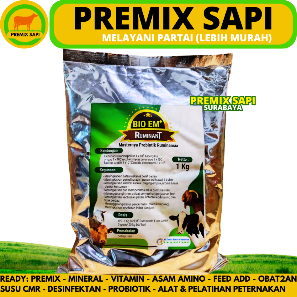 BIO EM PLUS 1 KG - Probiotik Serbuk Peternakan untuk Fermentasi Pakan - Probiotik Sapi Domba Kambing