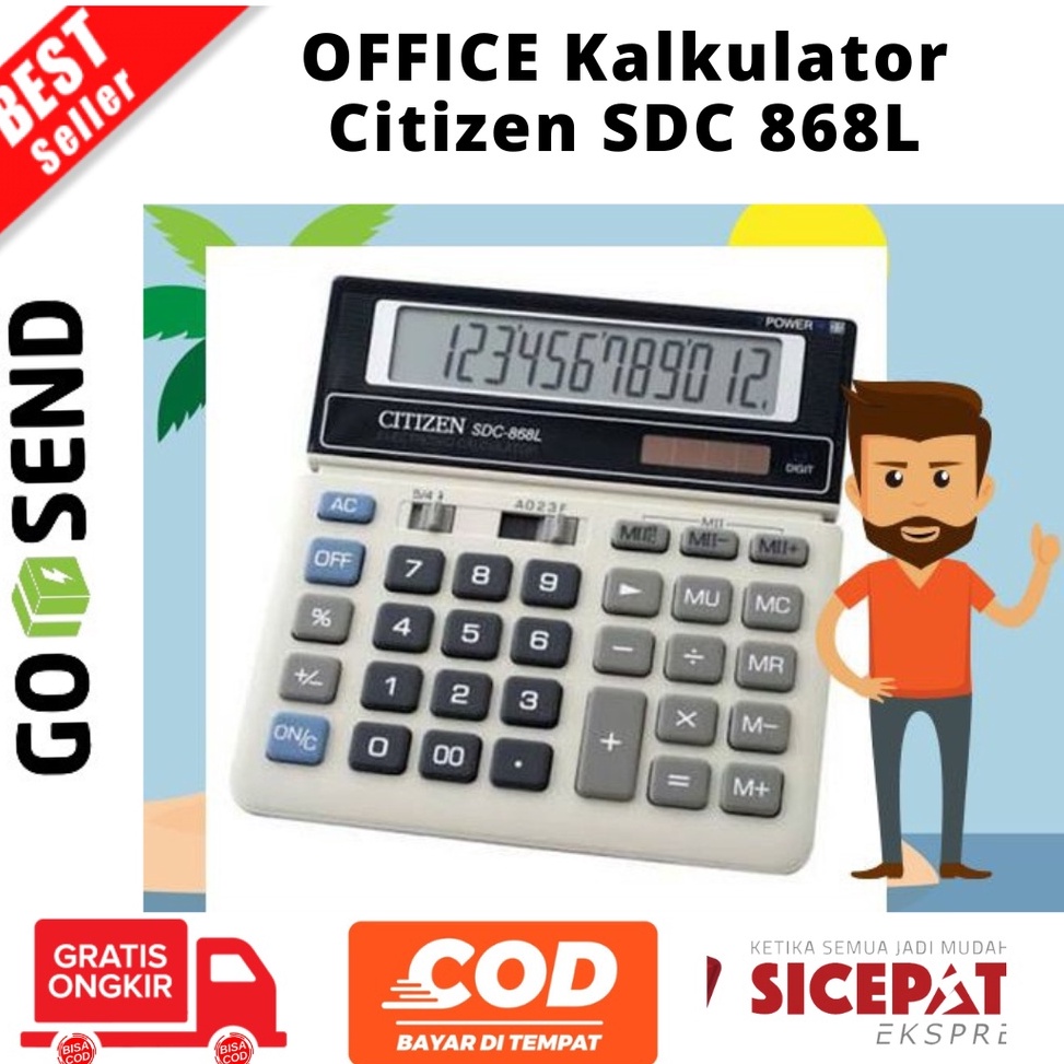

KODE M63E Diskon JK OFFICE Kalkulator Citizen SDC 868L
