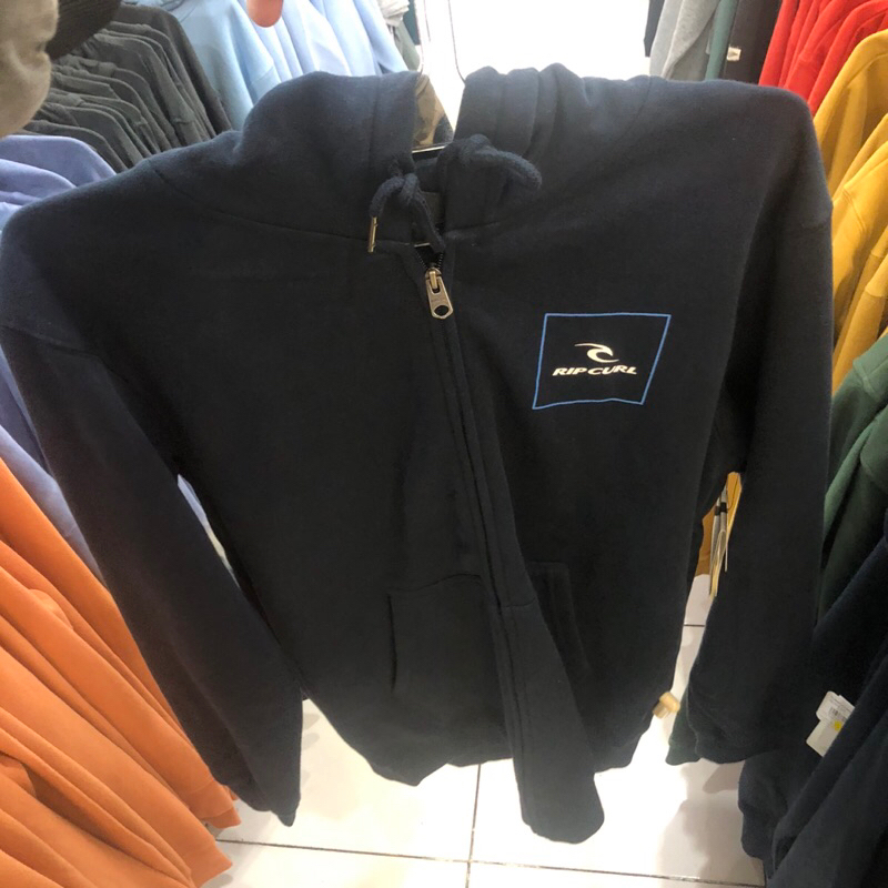 jaket pria rip curl original corps iconic zipper hoodie navy