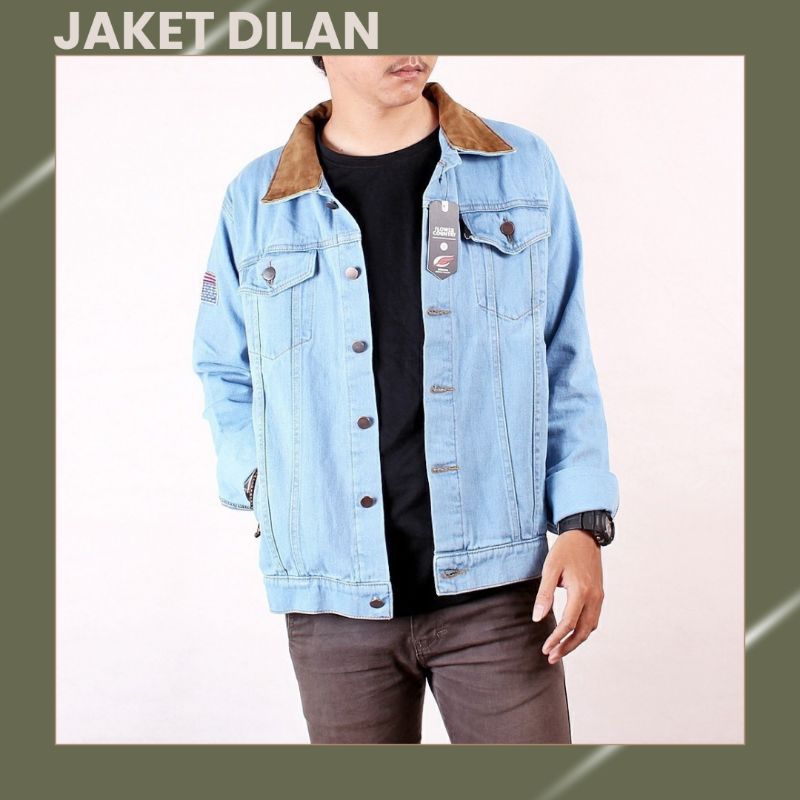 JAKET JEANS DENIM DILAN PRIA BORDIR USA ORIGINAL DISTRO BANDUNG