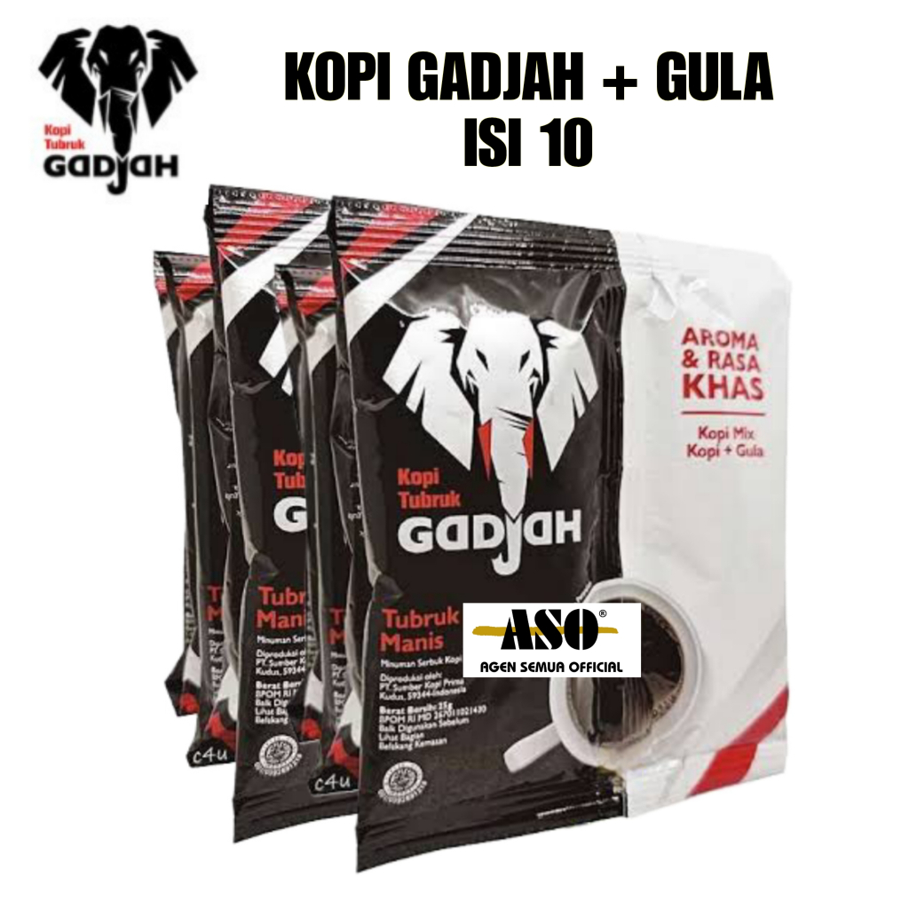 

KOPI GADJAH + GULA PISAH 23gr RENCENG ( ISI 10 ) PROMO !!!