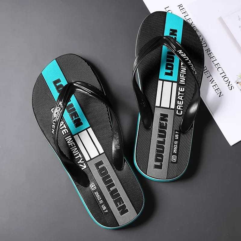 sandal pria distro jepit Louluen terbaru sandal red Mules sandal zuma