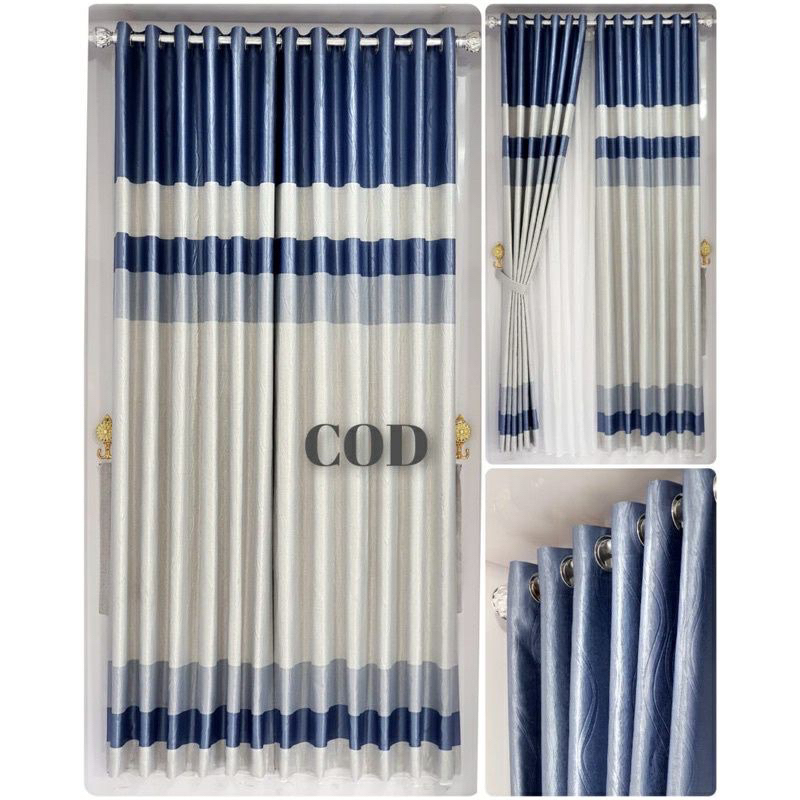 GORDEN JENDELA GORDEN BLACKOUT MOTIF GARIS PELANGI GORDEN
