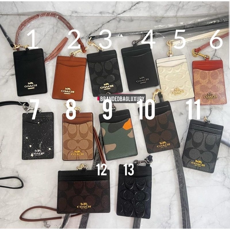 

ORIGINAL 100% coach lanyard ID card tempat kartu kerja dompet f57964