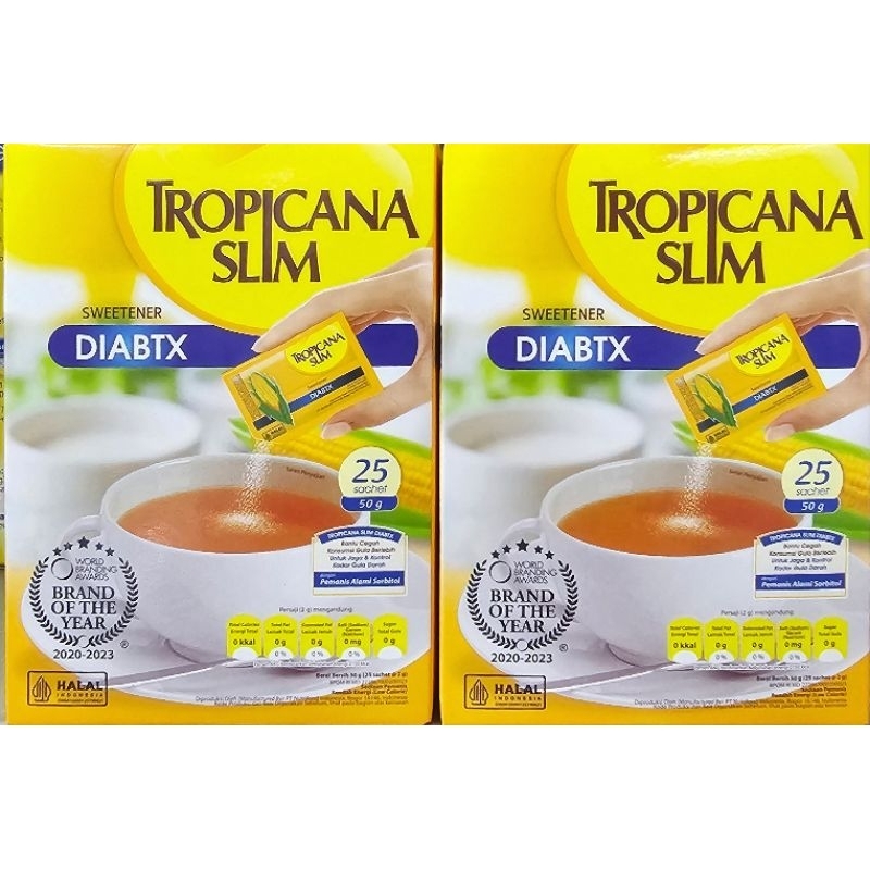 

TROPICANA SLIM Sweetener DIABTX 50g (isi 25 sachet×2g)
