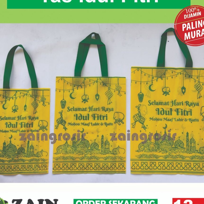 

HJ6 Tas Idul Fitri 25x35x8 tas kantong lebaran goodie bag kantong kain spunbond idul fitri mudik parcel bingkisan souvenir