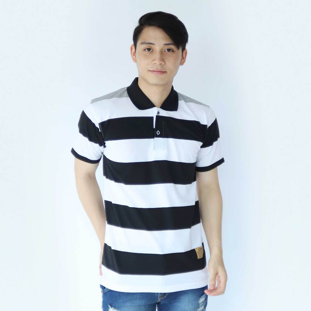 Noveli wear - Kaos Polo Stripe Distro Kerah Pria | Kaos Belang-belang Dewasa | Polo Shirt Garis