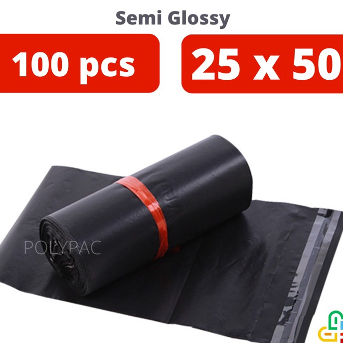 

Termurah Plastik Polymailer Hitam Semi Glossy LDPE 25x5 isi 1 Bungkus Plastik Packing OnLem