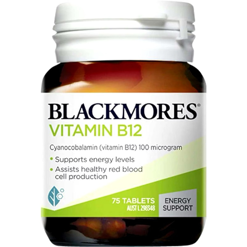 Blackmores Vitamin B12 (Cyanocobalamin) 100mcg 75 Tablets - Australia