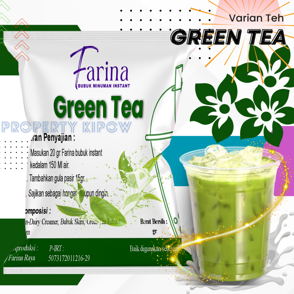 

FARINA Bubuk Minuman Green Tea - Bubuk Minuman Green Tea 1kg Plain