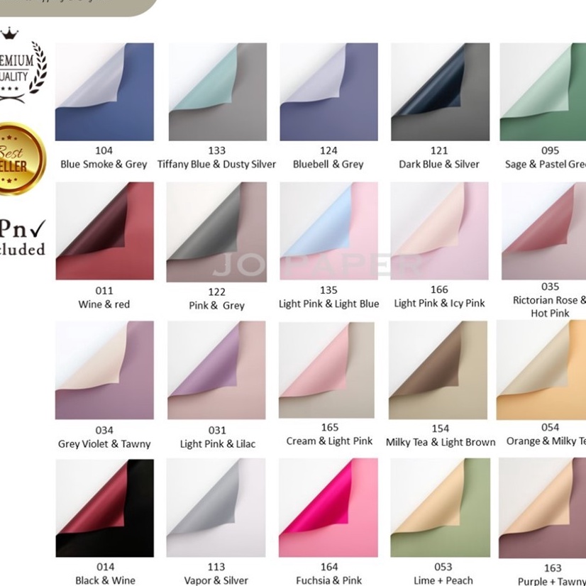 

KF7 2 LEMBAR Flower Wrapping Paper Dua Warna Bi Color Kes Buket Bunga Florist Cellophane