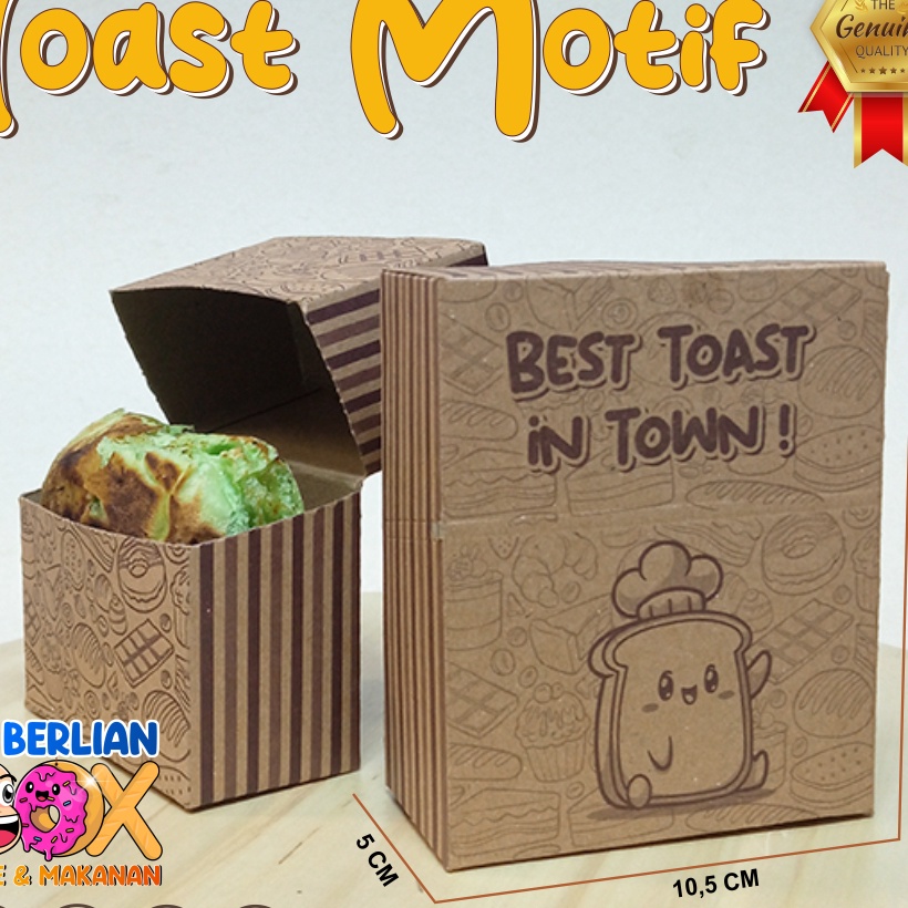 

Hematku Toast Box Motif isi 5 pcs Bahan Kraft Premium Toast Tray Dus Roti Bakar Box Roti Toast Kemasan Roti Bakar