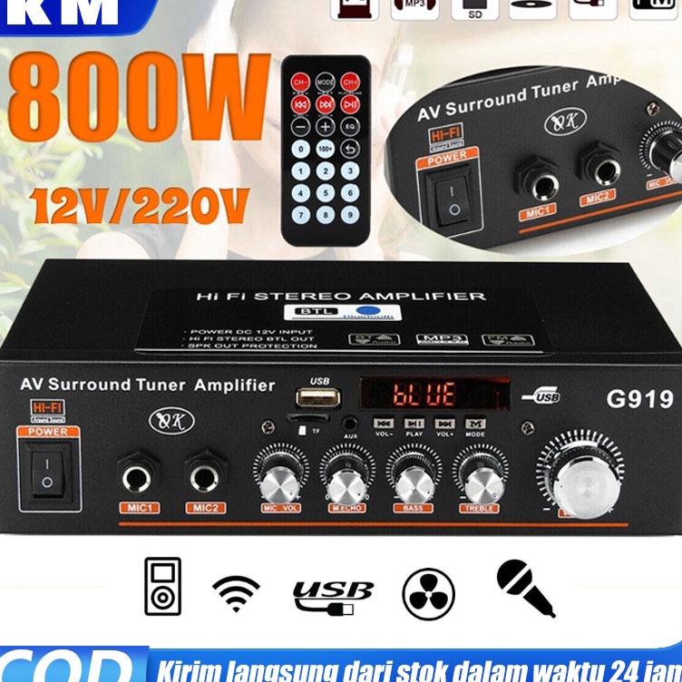KODE E65B 8W G919 Mini Amplifier 12V22V FM SD HiFi bluetooth 5 Stereo Audio Player Power Amplifier 2
