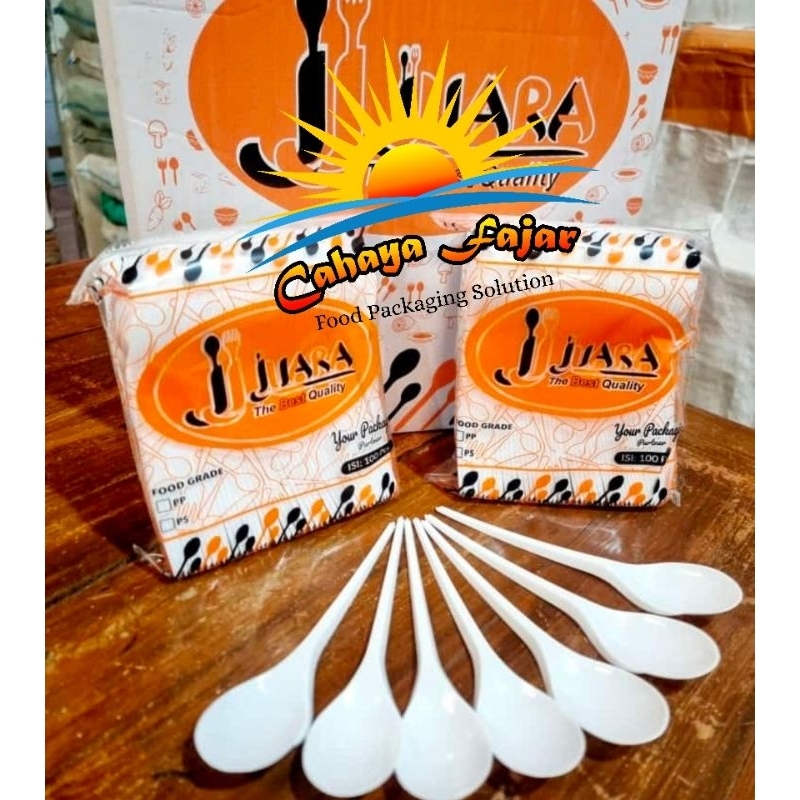 Sendok Makan Plastik Putih Susu Isi 100 Banjarmasin