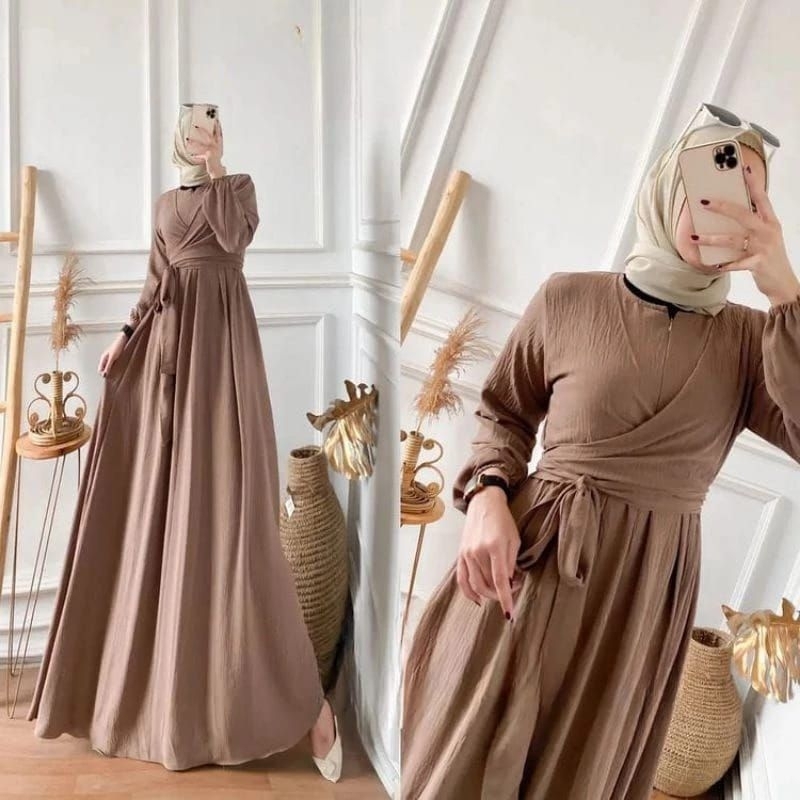 Baju gamis model baru Aleta || Bahan crinkle air flow || Trend 2024