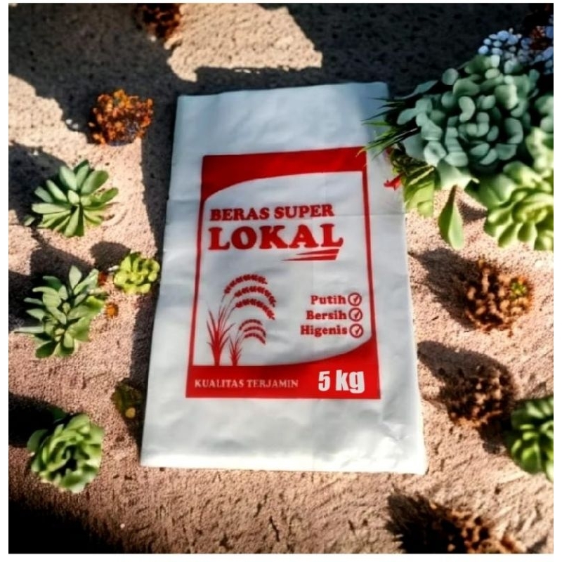 (isi 100 pcs) PLASTIK KEMASAN BERAS UKURAN 5KG/PLASTIK SABLON SATU WARNA/PLASTIK KEMASAN BERAS