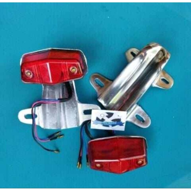 LAMPU BELAKANG CB BSA SET PANGKON LAMPU CB CROME