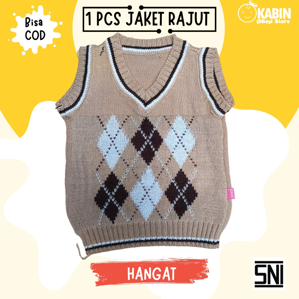 1 Pcs Rompi Rajut Bayi / Rompi Rajut anak Size 0 - 18 Bulan