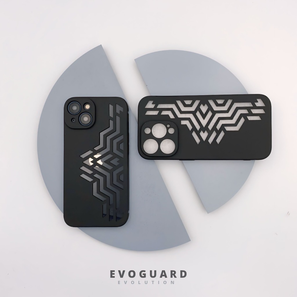 Case Iphone Xr 11 12 13 14 Pro Max Anti Panas Full Protect Silikon Softcase Aesthetic Black Pattern