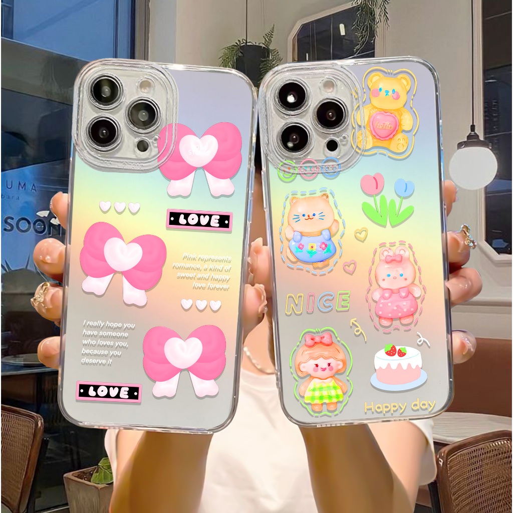 Case Hologram OPPO A5S A11K A12 A7 A15 A15S A57 A77S A58 4G Motif ( 3D PITA - LUCU ) Softcase Hologr