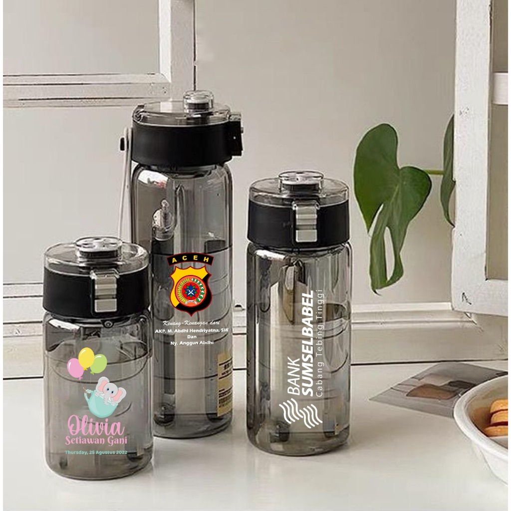 CUSTOM BOTOL MINUM HITAM / CUSTOM SOUVENIR BOTOL MINUM / BOTOL MINUM CUSTOM