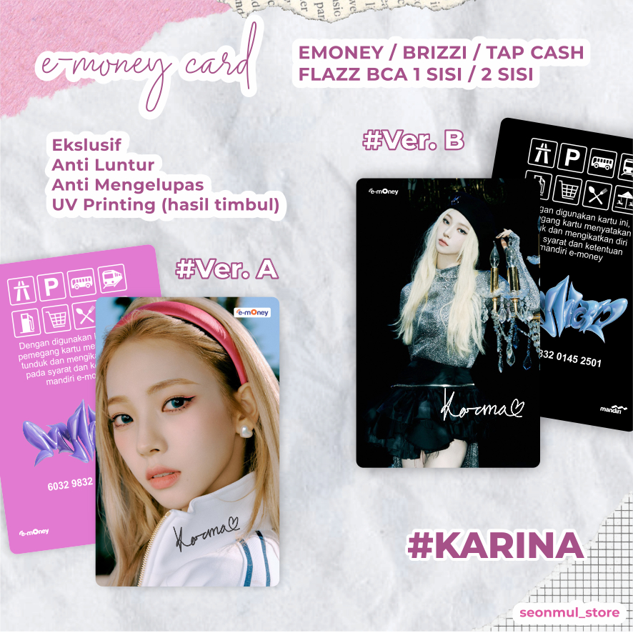 READY STOCK EMONEY KARINA AESPA MY WORLD / AESPA SPICY / BRIZZI FLAZZ TAPCASH TAP CASH