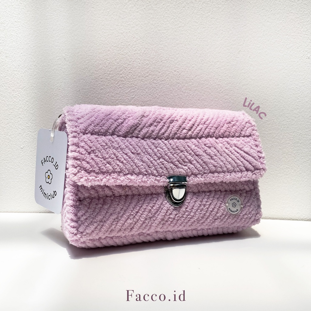 Chloe Fluffy Clutch PURPLE UNGU LILAC / Crochet Bag / Tas Rajut / Tas Pesta Wanita / Clucth Pesta Wa