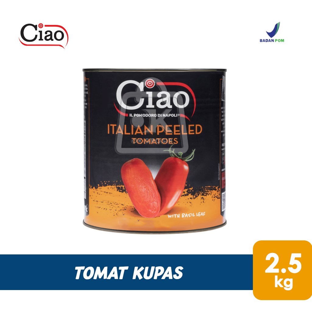 

Ciao Tomat Kupas / Italian Peeled Tomato (Kaleng 2,5kg)