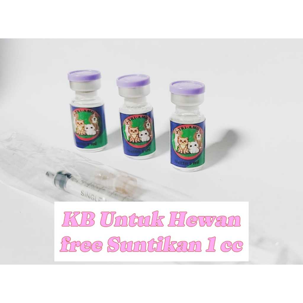 KB Suntik Kucing, Anjing, kelinci dan Mamalia + FREE Suntikan 1 cc / Anti Hamil Kucing / Ampuh KB 3 