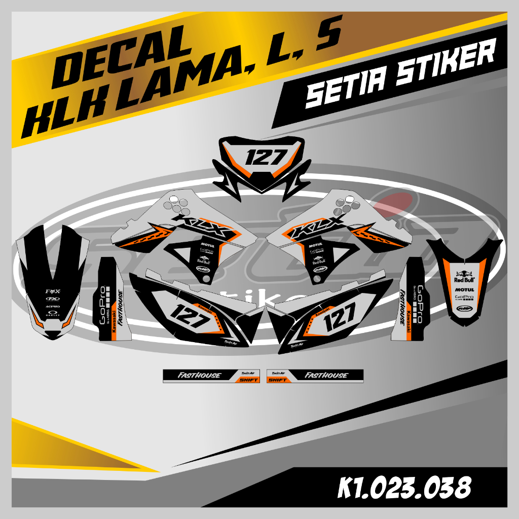 DECAL KLX OLD, L, S - STICKER DECAL DDRACKER LAMA, STICKER KLX 150 DESAIN BEBAS REQUEST (K1.023.038)
