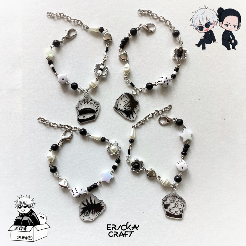 GELANG GOJO SATORU GETO SUGURU SUKUNA MEGUMI YUJI ANIME JUJUTSU KAISEN BRACELET BY ERICKA CRAFT