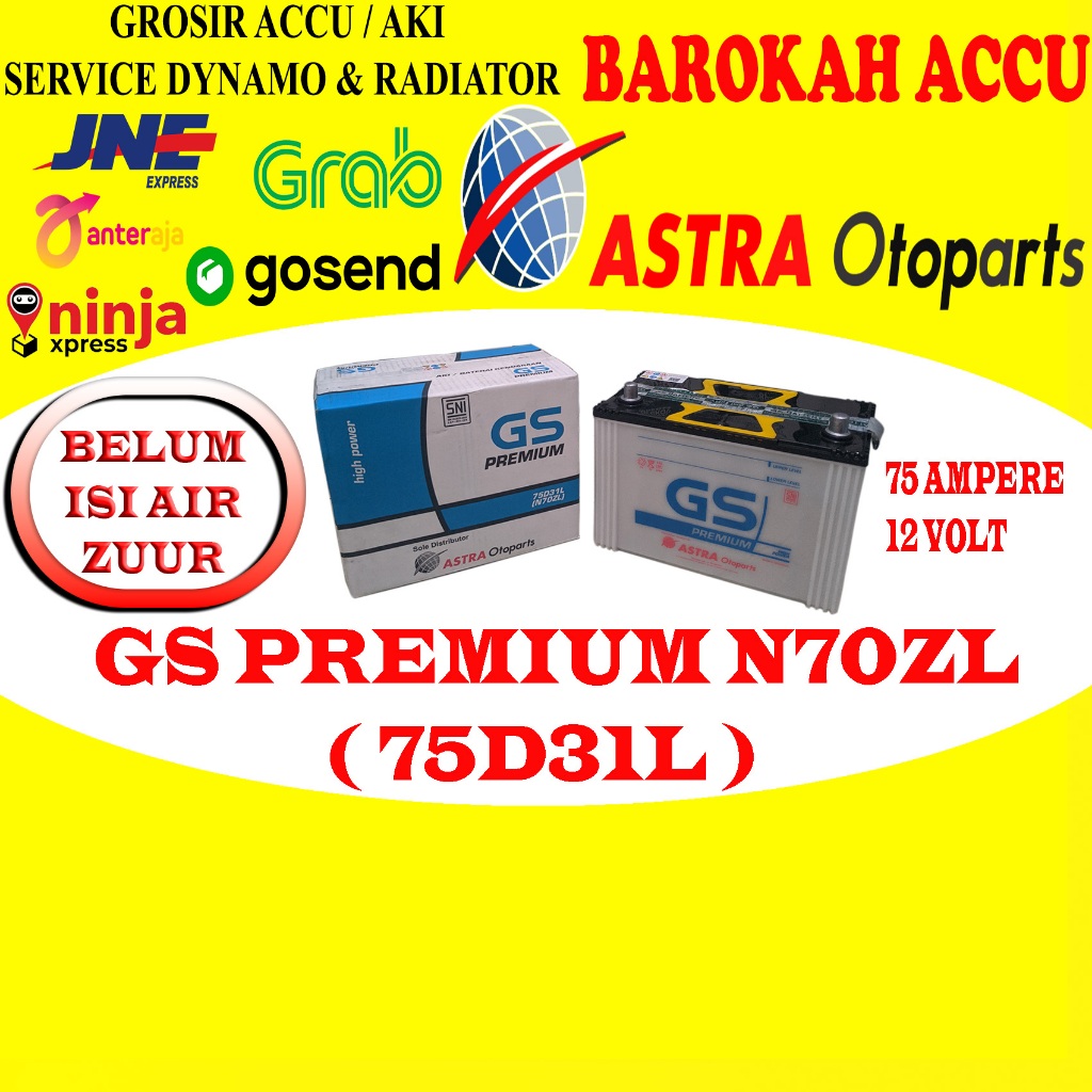 AKI GS PREMIUM N70ZL / 75D31L , 75 AH ASTRA OTOPARTS