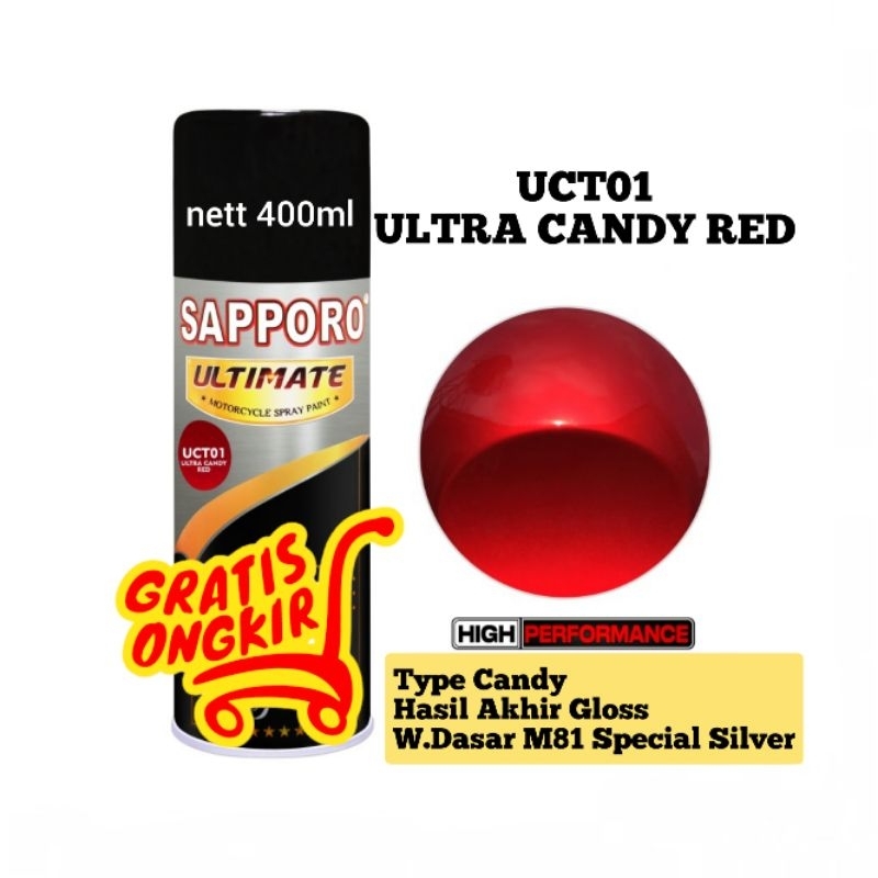 Sapporo Ultimate Soul UCT01 RED/merah/cat semprot/pylox/pilox/pilok/motor/cat duco/cat aerosol