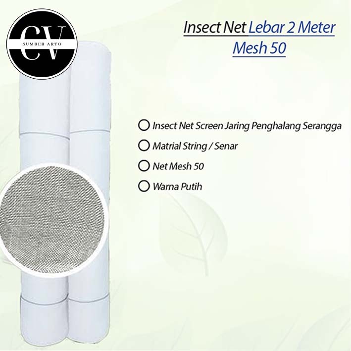 Insect Net Jaring Lebar 2 Meter Mesh 50 Rol