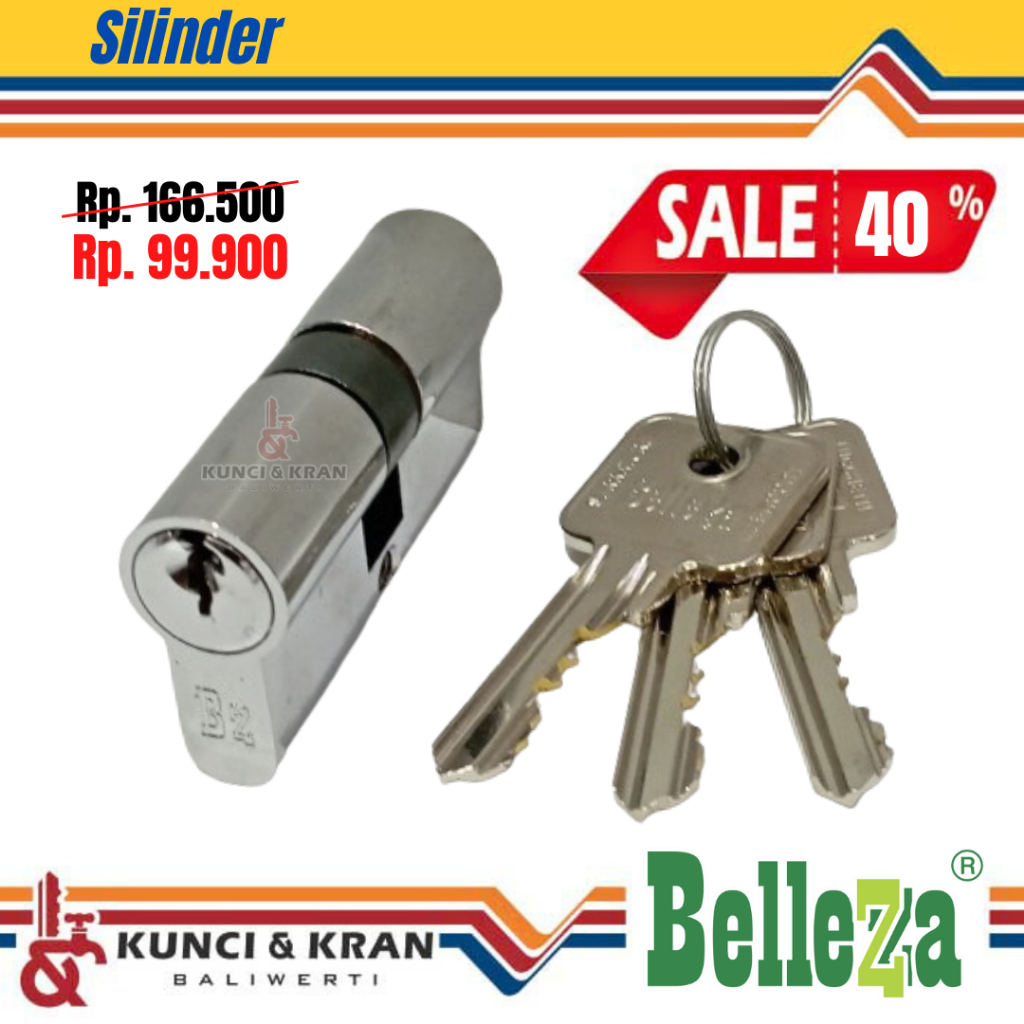 Silinder anak kunci belleza DC BLZ 20-07 US26 cylinder pintu kayu