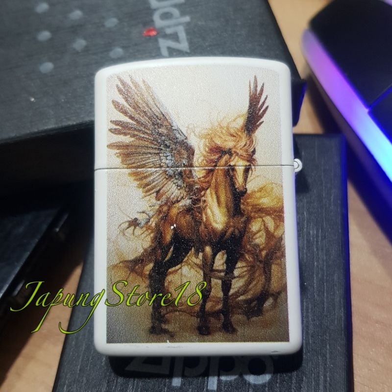 Korek Api zippo Gambar Kuda Pegasus korek api custom korek api clasic Unik dan langka