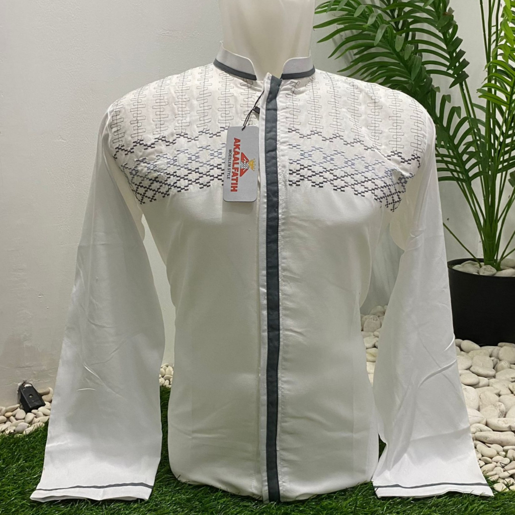 Favorit Baju Koko Pria Dewasa Baju Koko Aplikasi Lengan Panjang Bordir Katun Adem