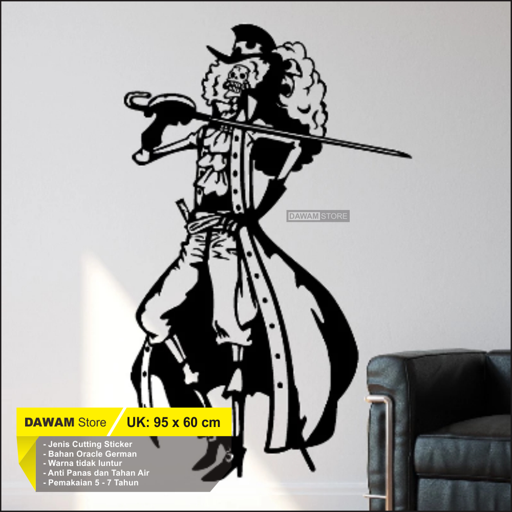 Wall Sticker One Piece Stiker Dinding Kamar Anime Monkey D Luffy Brook