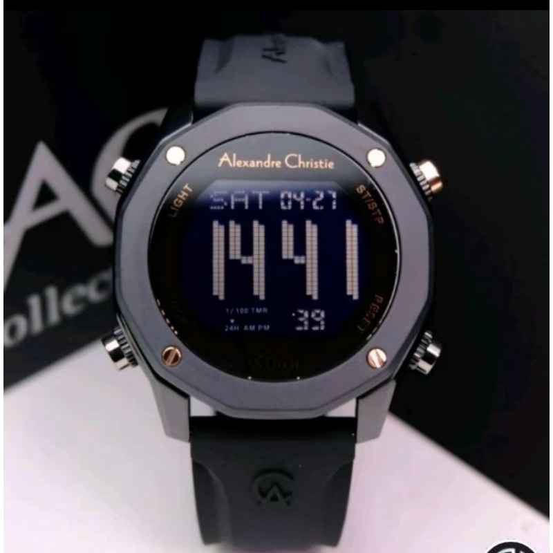 JAM TANGAN PRIA ALEXANDRE CHRISTIE AC 9377/ AC 9377/ AC9377 DIGITAL RUBBER ORIGINAL