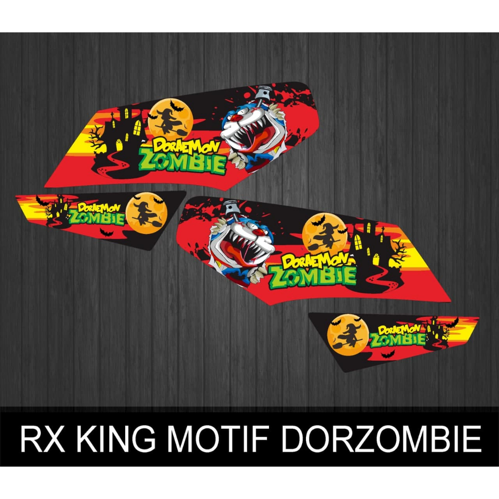 STIKER STRIPING VARIASI MOTOR YAMAHA RX-KING GRAFIS MOTIF DORAEMON ZOMBIE