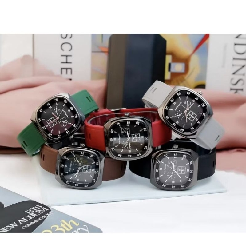 Jam tangan kuarsa chronograph olahraga korea, smith h desain silikon populer