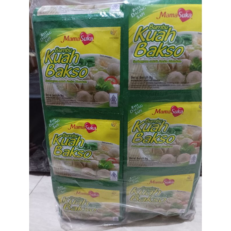 

Mamasuka Bumbu Kuah Bakso 8 gr ( 1 Renceng)