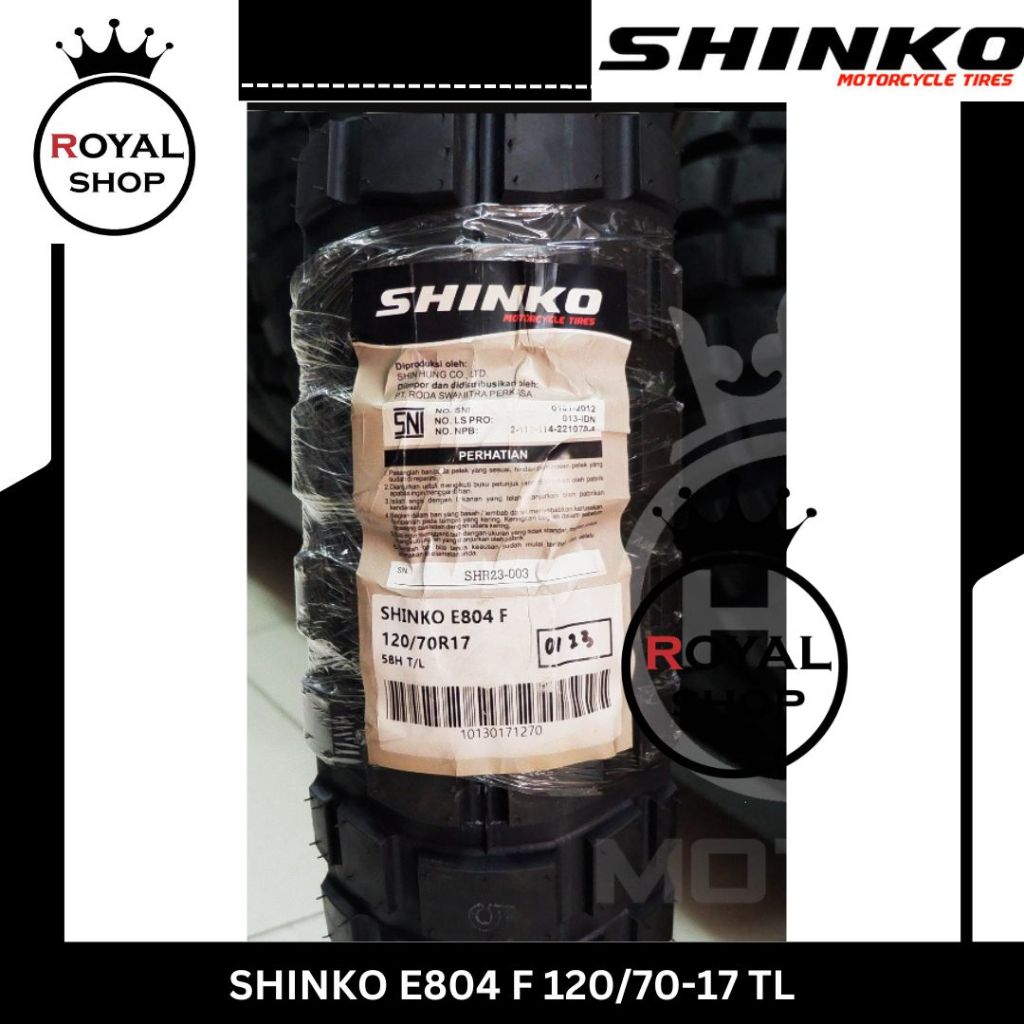 "BAN SHINKO BIGBLOCK E804 120/70-17 RING 17 BAN DUAL PURPOSE TUBELESS "