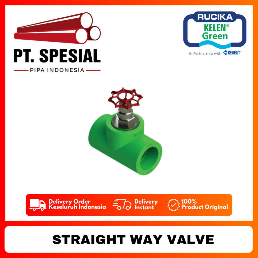 Stop Valve DN25 - 3/4" PPR Rucika dn20-dn63 / Gate Valve PPR Rucika / Straight Way Valve - 08