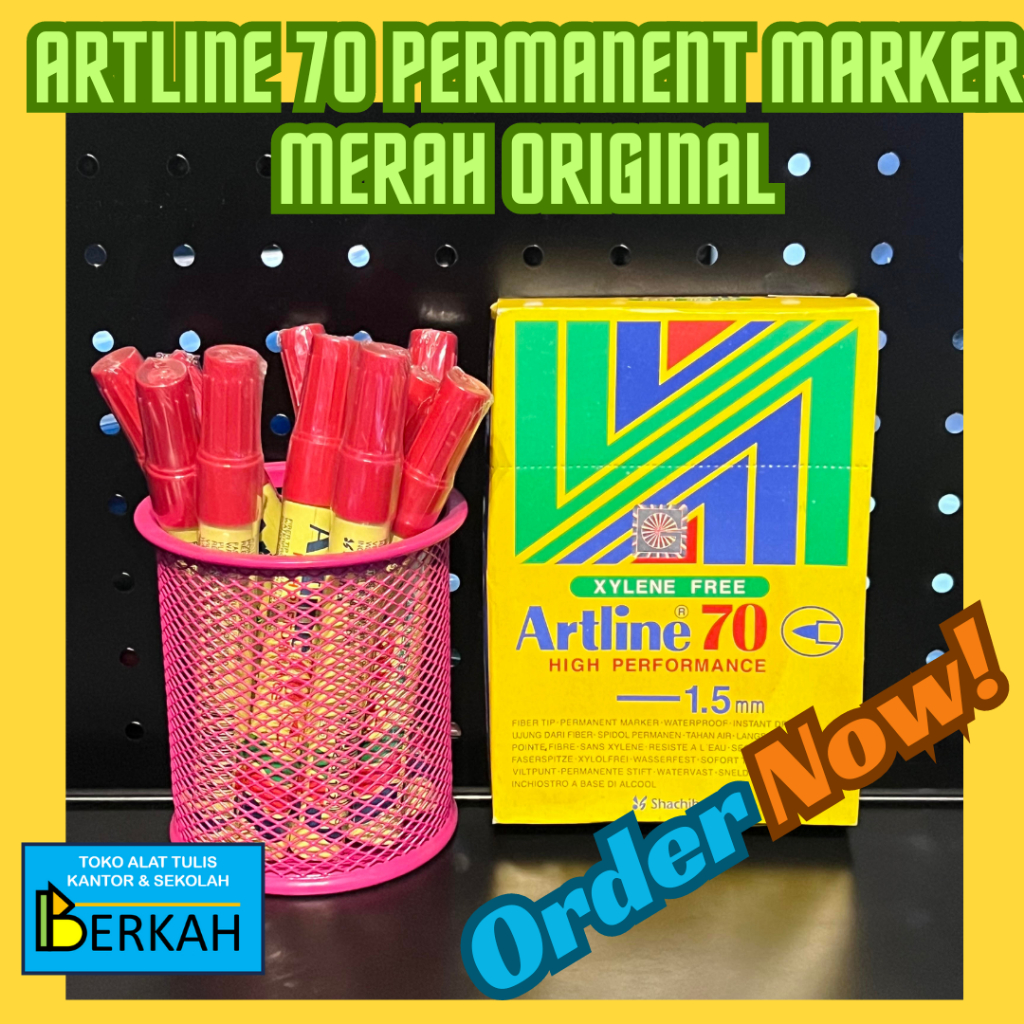 

Spidol Artline 70 Permanent Marker Merah Original