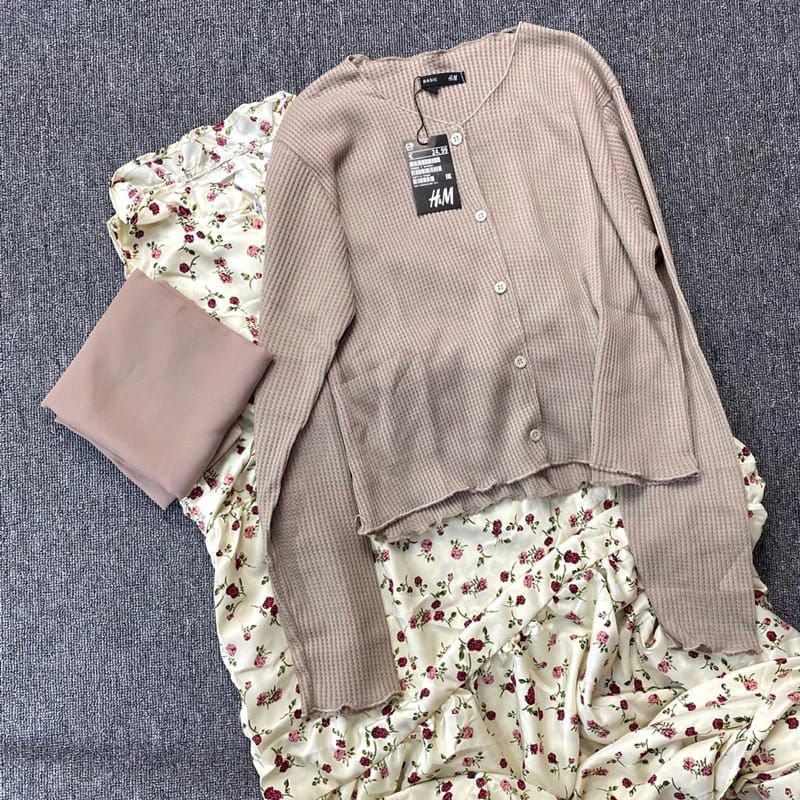 LARISSA ONE SET ( DRESS BUNGA + OUTER CARDI )